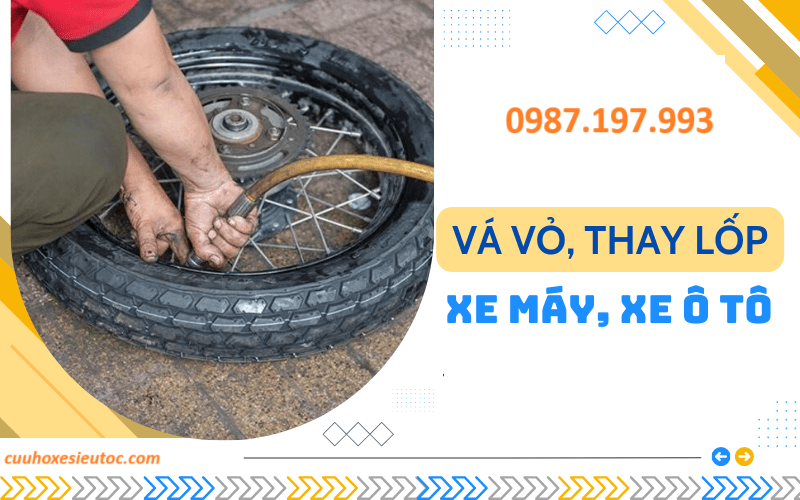 vá vỏ xe máy tại thốt nốt