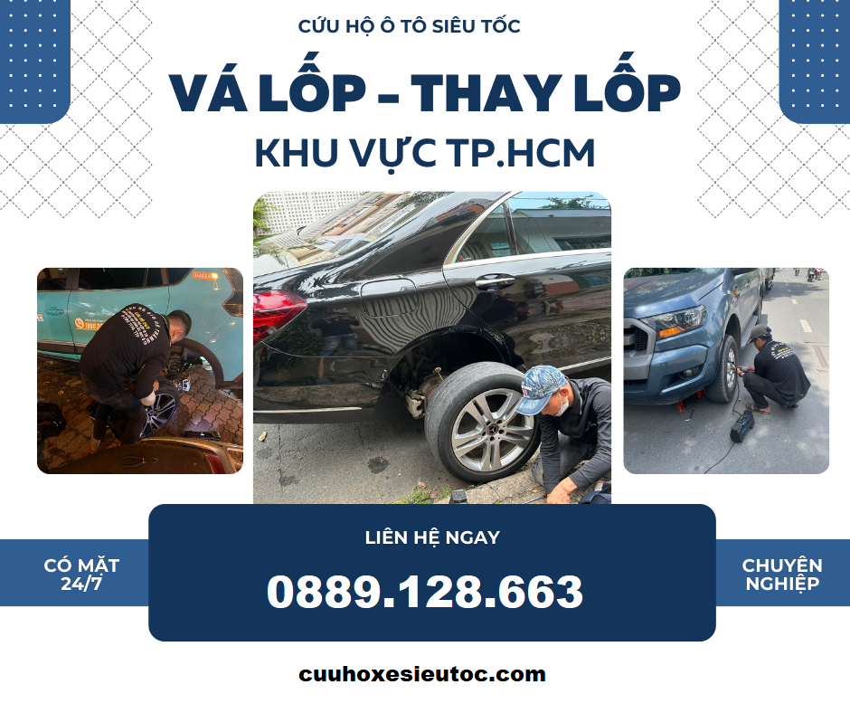 vá vỏ xe ô tô tphcm
