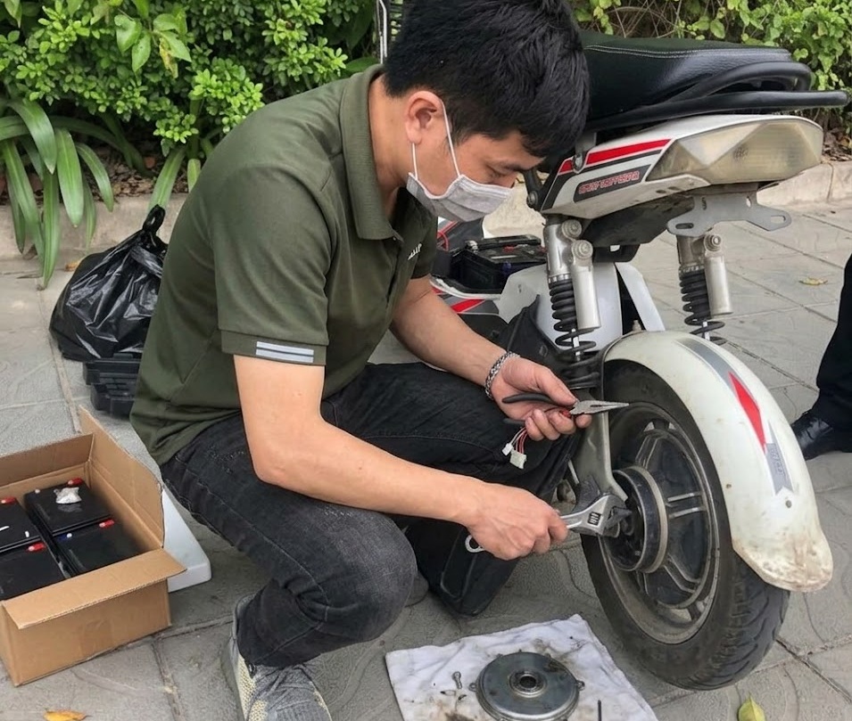 sửa xe đạp điện tại Hateco Đống Đa
