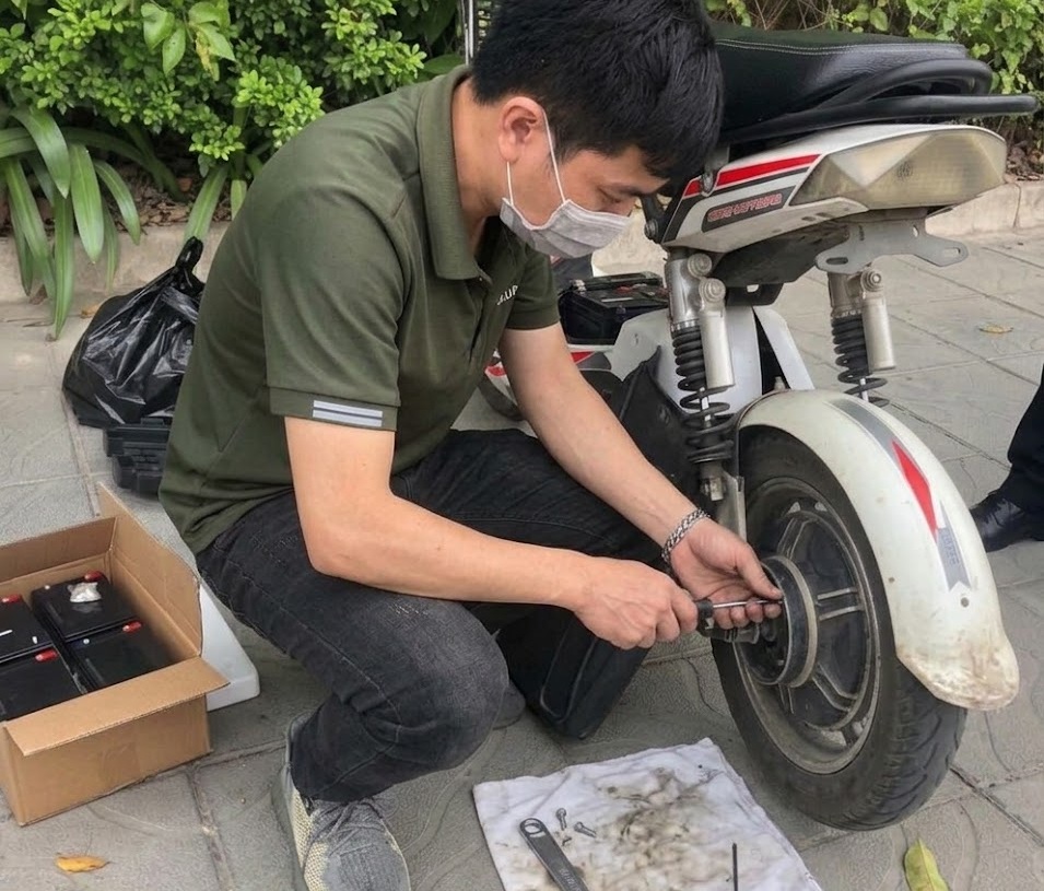 sửa xe đạp điện tại Hateco Đống Đa